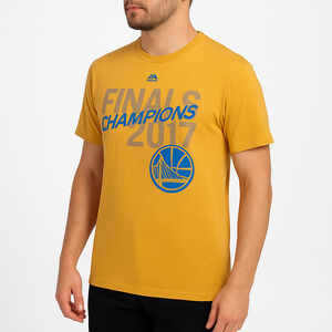 Majestic T-Shirt Mens Size Medium Yellow Golden State‎ Warriors NBA Finals Retro